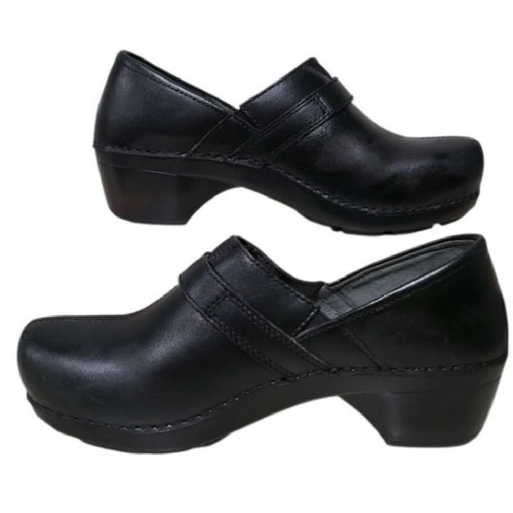 Dansko Women's Size 39 Black Leather Mary Jane Clogs Y2K Comfort Work Shoes - Picture 2 of 10